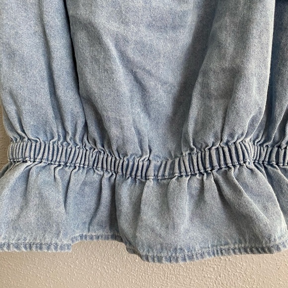 American Eagle Tank Top Size Medium Denim Boho Cropped NWT Ruffle - Picture 4 of 7